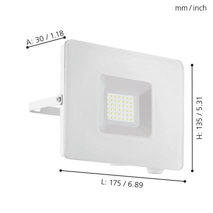 Eglo 33154 - LED spotlight FAEDO 3 LED/30W/230V