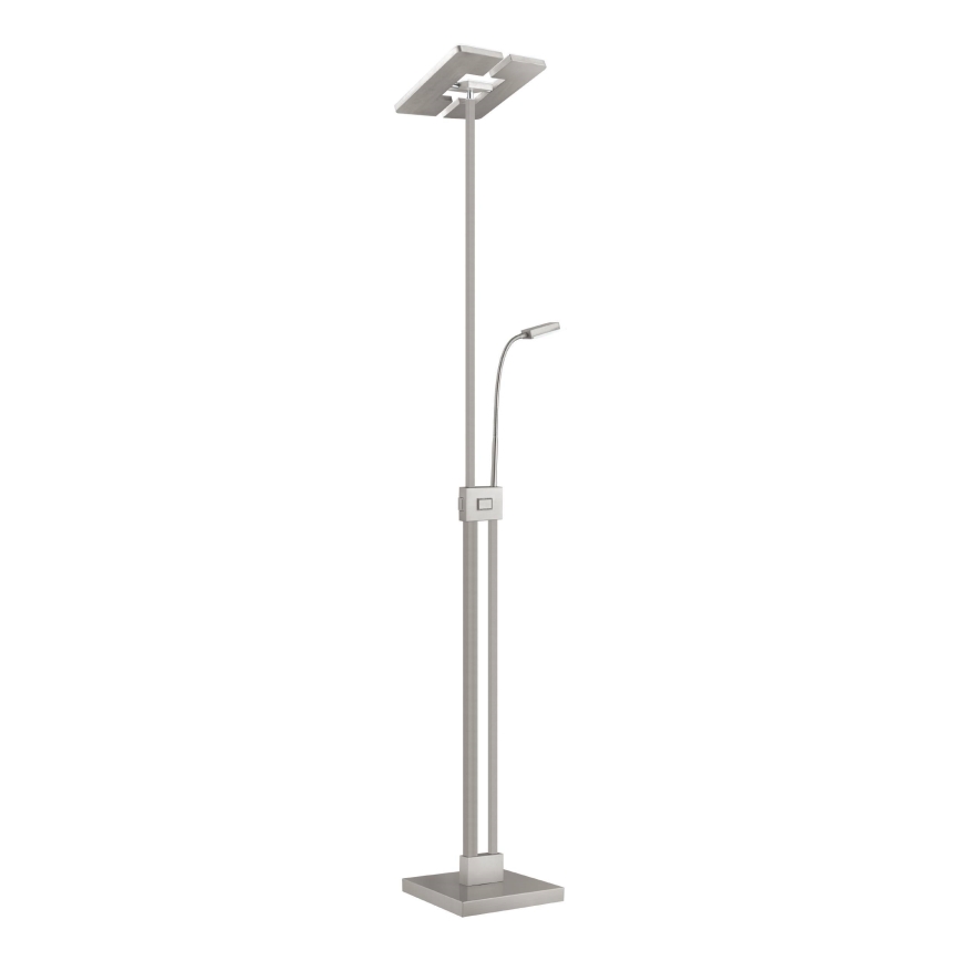 Eglo 33182 - LED Dimbar golvlampa SOLANO 1xLED/26W/230V +1xLED/3,2W 3000K matt krom