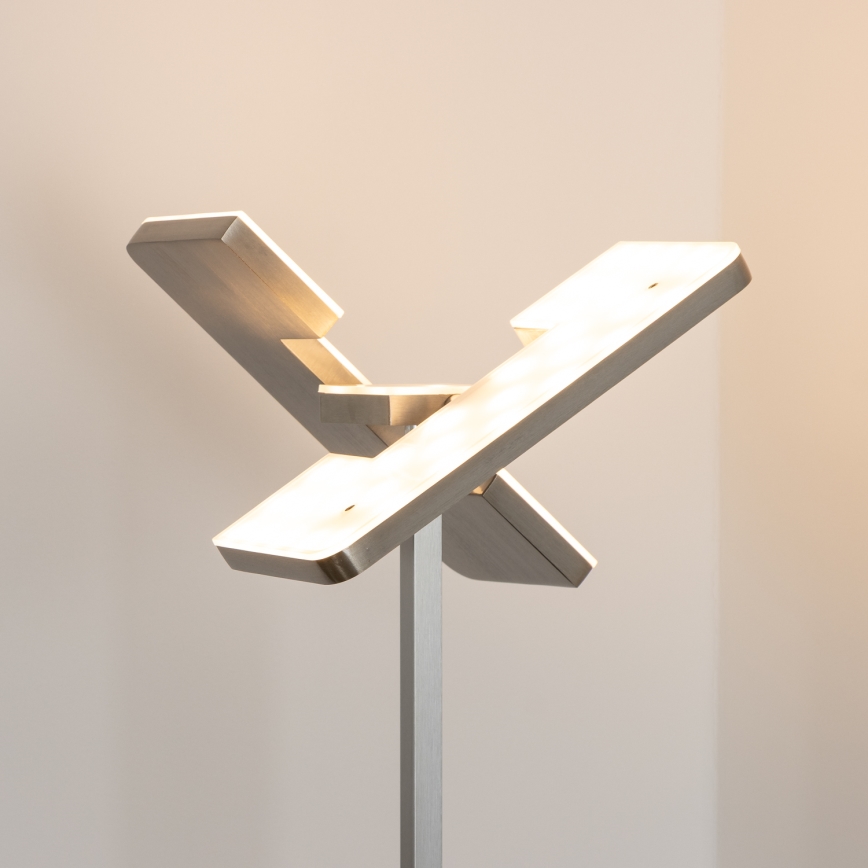 Eglo 33182 - LED Dimbar golvlampa SOLANO 1xLED/26W/230V +1xLED/3,2W 3000K matt krom