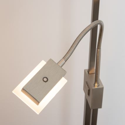 Eglo 33182 - LED Dimbar golvlampa SOLANO 1xLED/26W/230V +1xLED/3,2W 3000K matt krom
