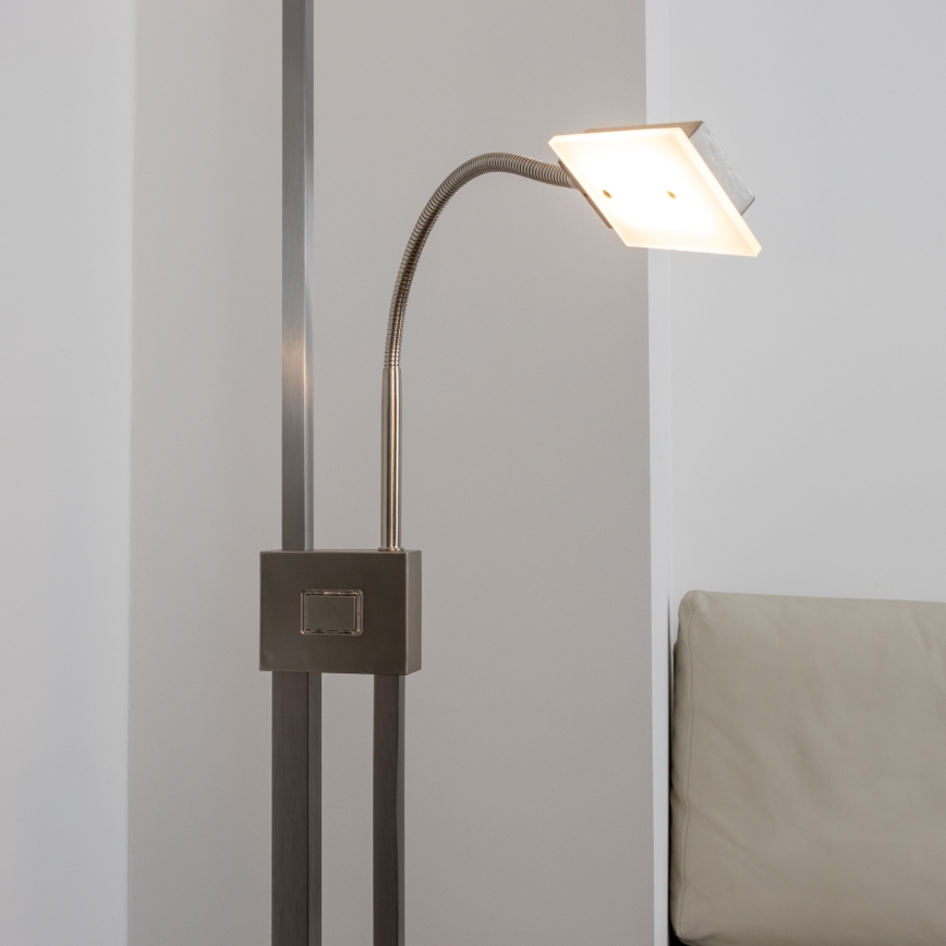 Eglo 33182 - LED Dimbar golvlampa SOLANO 1xLED/26W/230V +1xLED/3,2W 3000K matt krom