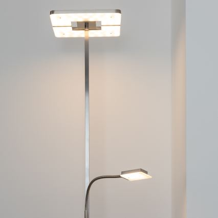 Eglo 33182 - LED Dimbar golvlampa SOLANO 1xLED/26W/230V +1xLED/3,2W 3000K matt krom