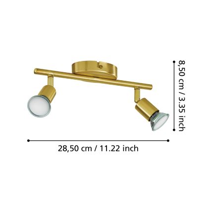 Eglo - LED spotlight 2xGU10/2,8W/230V 3000K guld