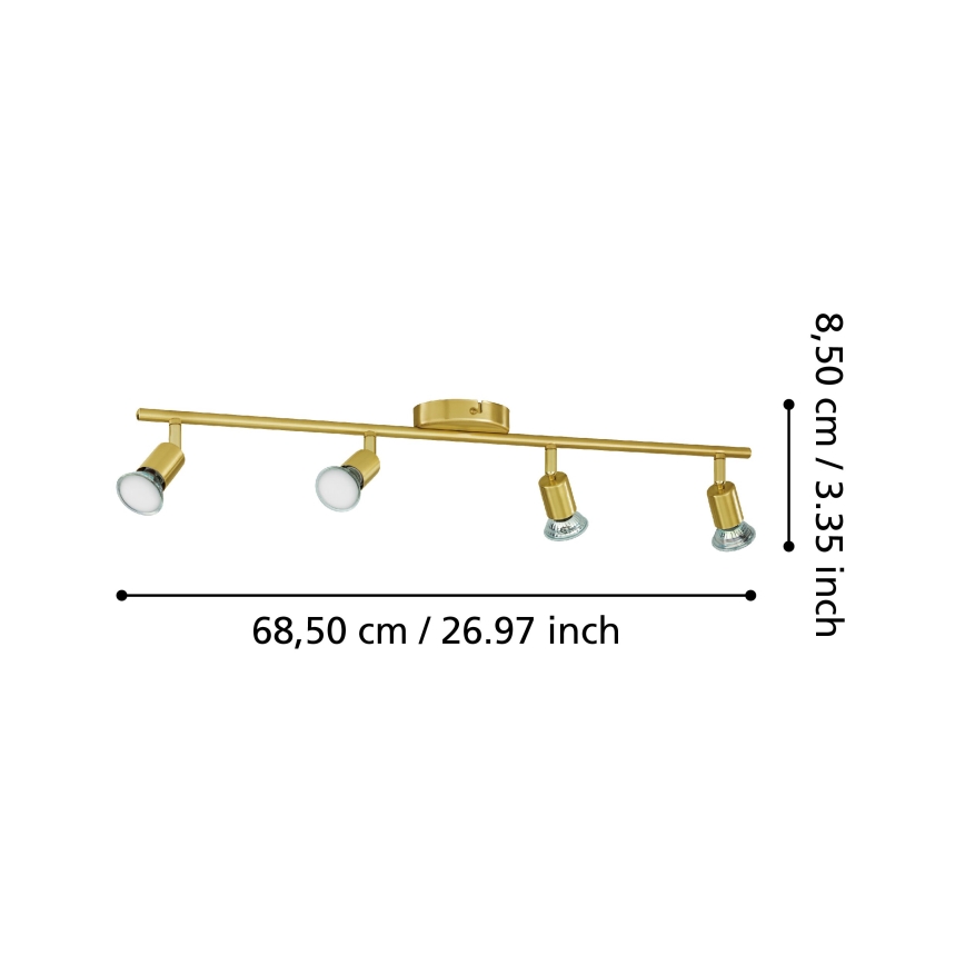 Eglo - LED spotlight 4xGU10/2,8W/230V 3000K guld