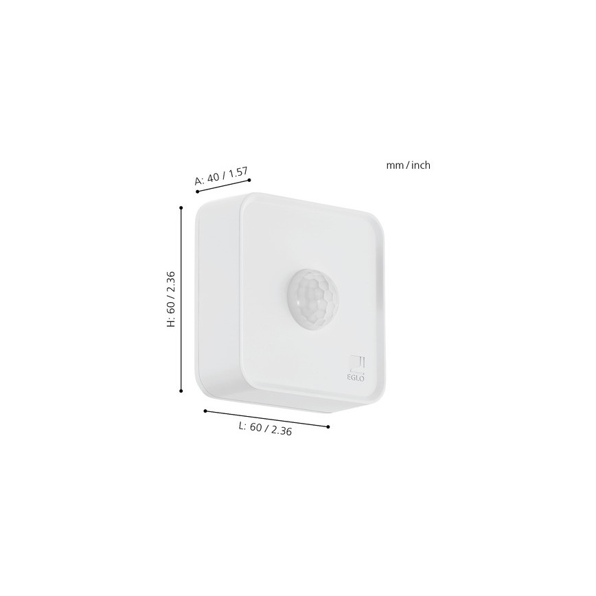 Eglo 33236 - Utomhuslampa med rörelsesensor CONNECT SENSOR 3xAA 12 m vit IP44