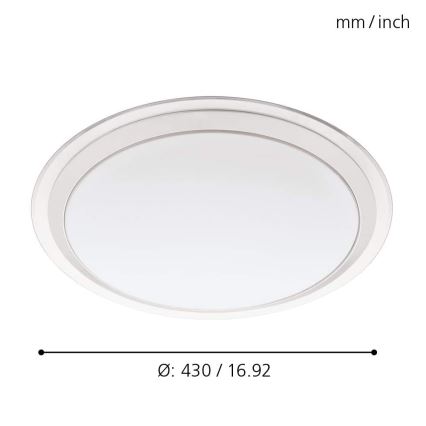 Eglo 33255 - LED RGBW dimbar takarmatur COMPETA-C LED/17W/230V 2700-6500K Ø 43 cm