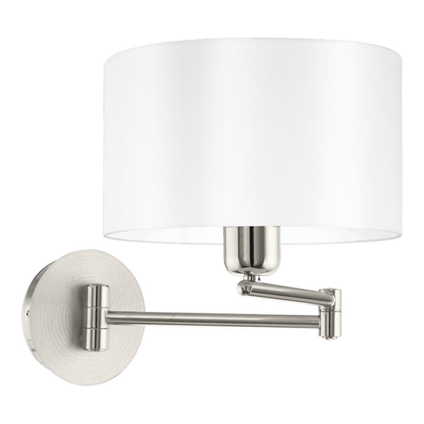 Eglo 33269 - Vägglampa PASTERI 1xE27/60W/230V matt krom/vit