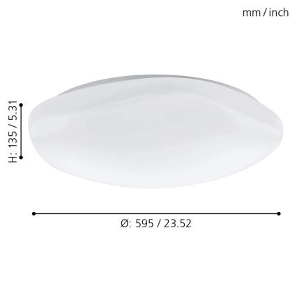 Eglo 33272 - LED RGBW Dimbar taklampa TOTARI-C LED/34W/230V 2700-6500K vit + fjärrkontroll