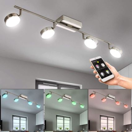 Eglo 33274 - LED RGBW Dimbar spotlight CORROPOLI-C 4xLED/5W/230V
