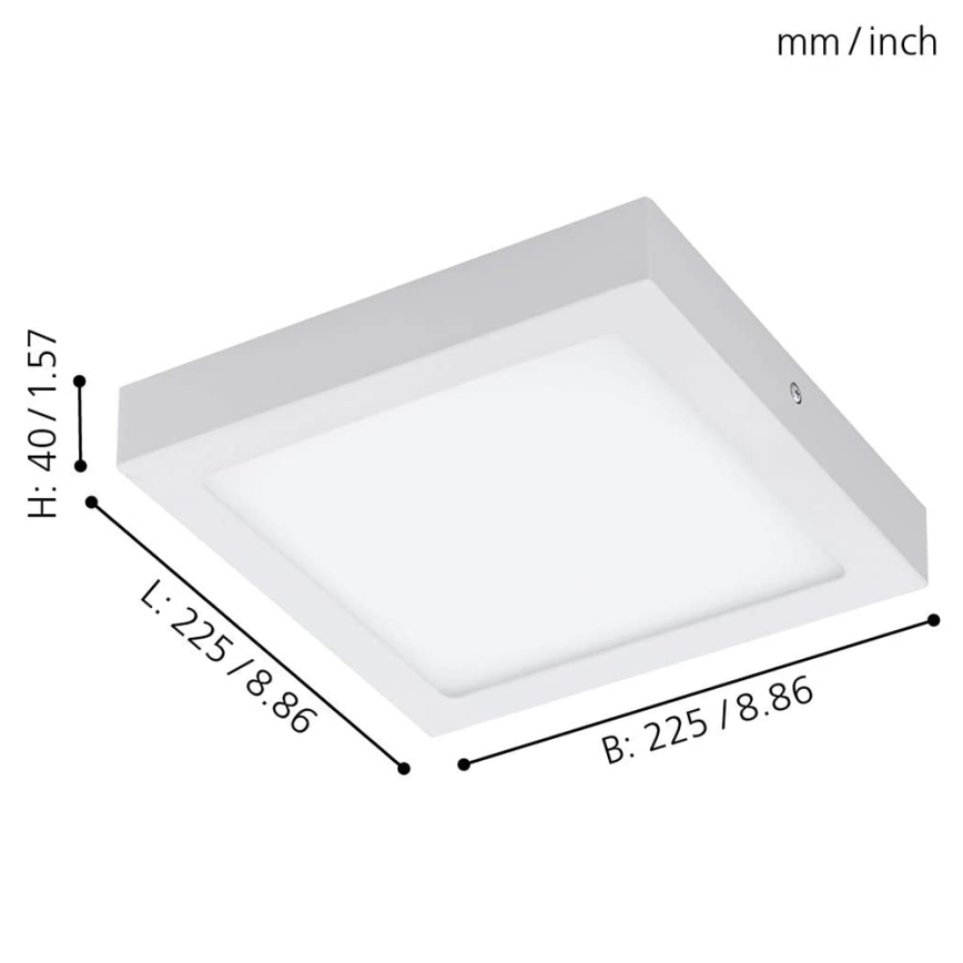 Eglo 33316 - LED RGBW Dimmbar taklampa FUEVA-C LED/15,6W/230V 2700-6500K 22,5x22,5 cm vit