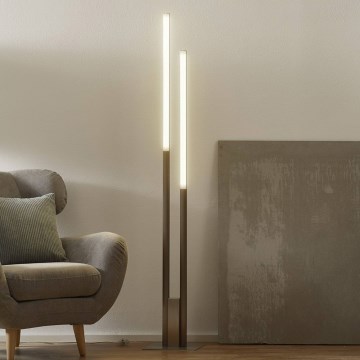 Eglo 33323 - LED RGBW Ljusreglerad golvlampa FRAIOLI-C 2xLED/17W/230V 2700-6500K matt krom