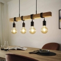 Eglo 33378 - LED ljuskrona med textilsladd TOWNSHEND 4xE27/4W/230V 2200K beige/svart