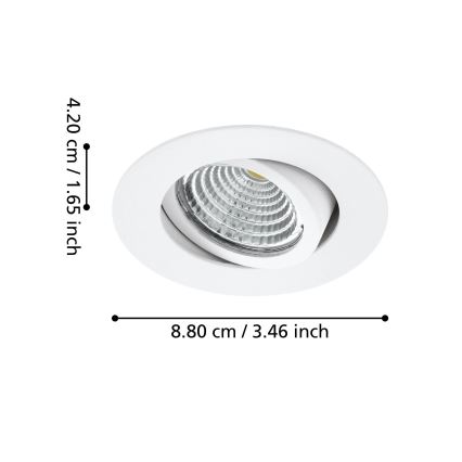 Eglo - KIT 3xLED Ljusreglerad belysning 3xLED/6W/230V vit