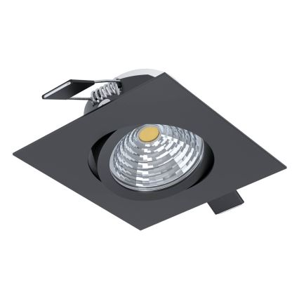 Eglo - Dimbar infälld LED belysning/6W/230V svart