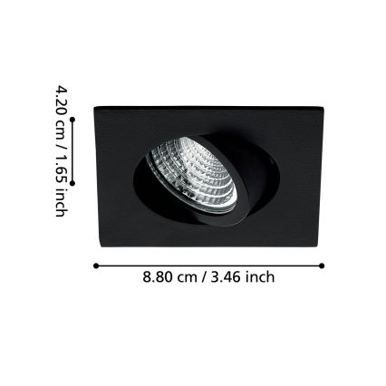 Eglo - Dimbar infälld LED belysning/6W/230V svart