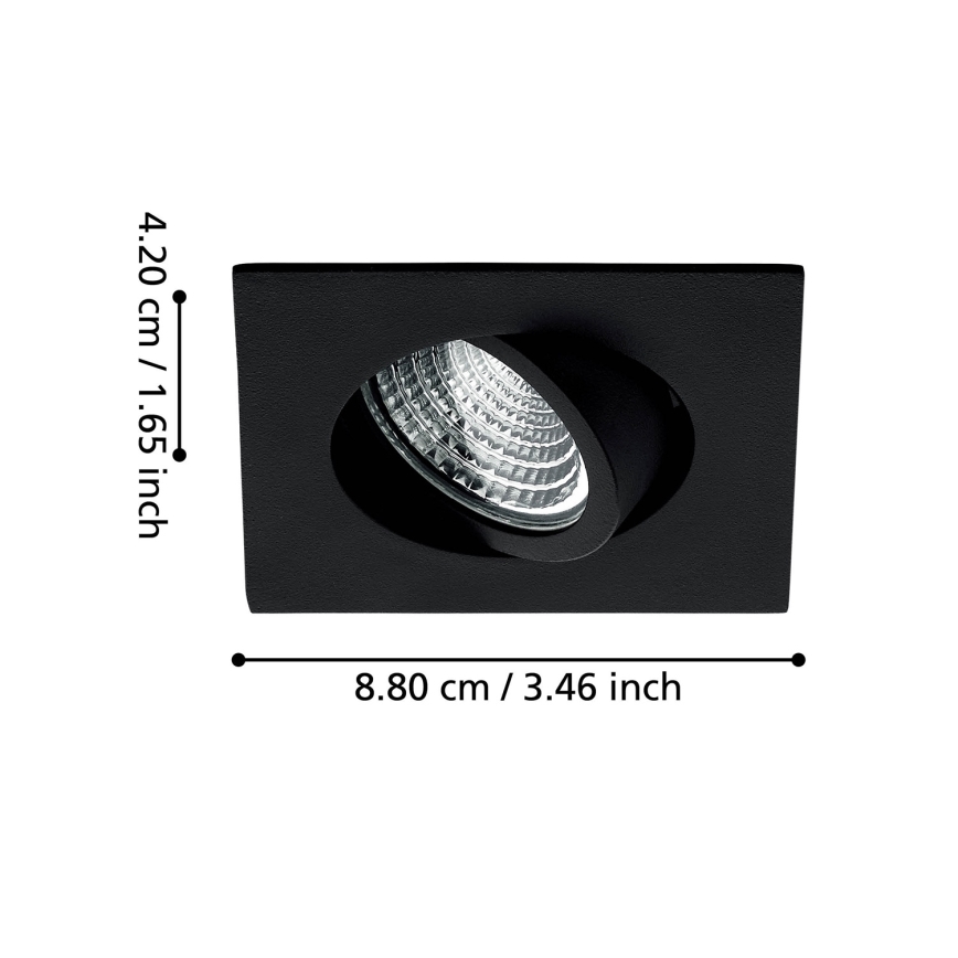 Eglo - Dimbar infälld LED belysning/6W/230V svart