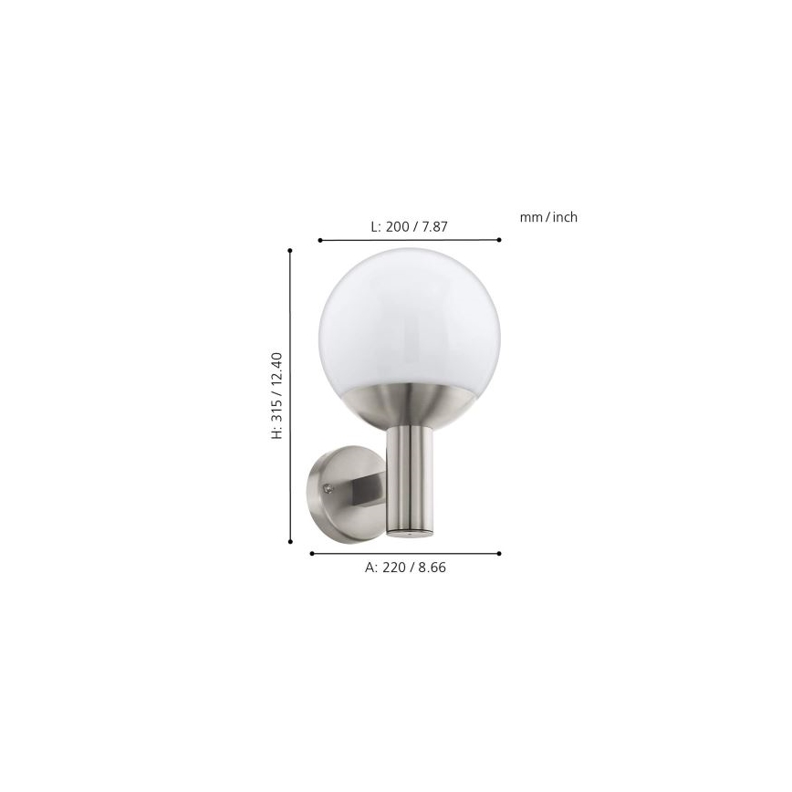 Eglo 33564 - LED Utomhus Vägglampa NISIA-C LED/9W/230V IP44