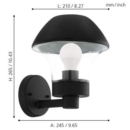 Eglo 33567 - Dimmbar LED-utomhusvägglampa VERLUCCA-C 1xE27/9W/230V IP44