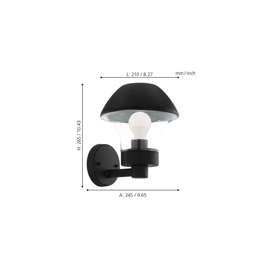 Eglo 33567 - Dimmbar LED-utomhusvägglampa VERLUCCA-C 1xE27/9W/230V IP44