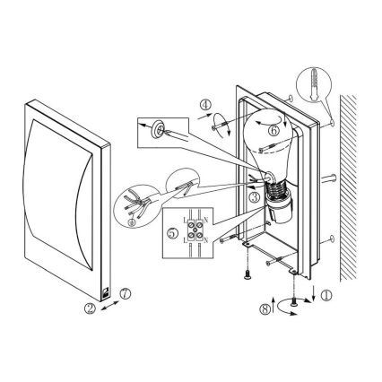 Eglo 33569 - LED Utomhus Vägglampa VERRES-C LED/9W/230V IP44 matt krom