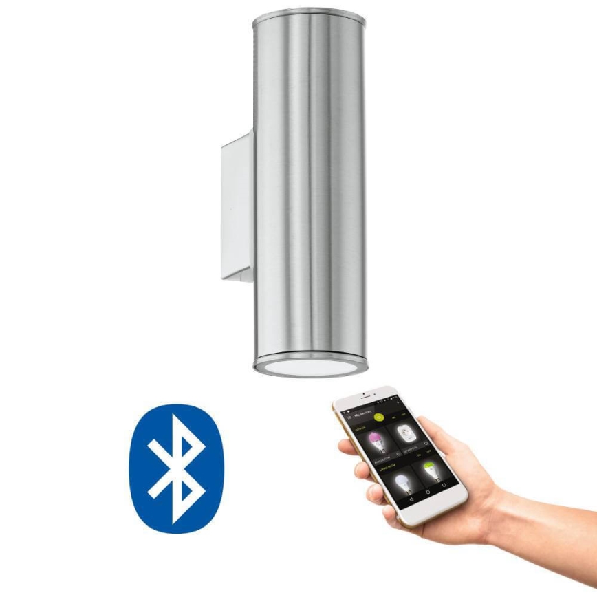 Eglo 33582 - LED RGBW Ljusreglerad utomhus wall belysning RIGA 2xGU10/5W/230V IP44