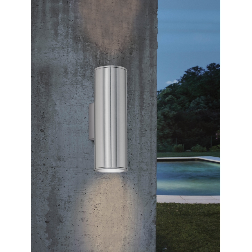 Eglo 33582 - LED RGBW Ljusreglerad utomhus wall belysning RIGA 2xGU10/5W/230V IP44