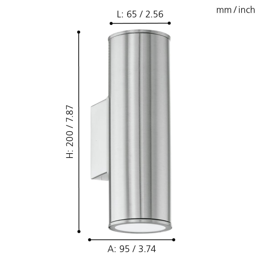 Eglo 33582 - LED RGBW Ljusreglerad utomhus wall belysning RIGA 2xGU10/5W/230V IP44