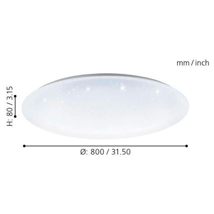 Eglo 33669 - LED RGBW Dimbar taklampa TOTARI-C LED/43W/230V 2700-6500K vit + fjärrkontroll