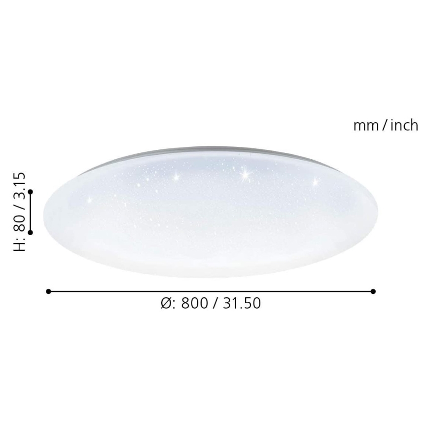 Eglo 33669 - LED RGBW Dimbar taklampa TOTARI-C LED/43W/230V 2700-6500K vit + fjärrkontroll