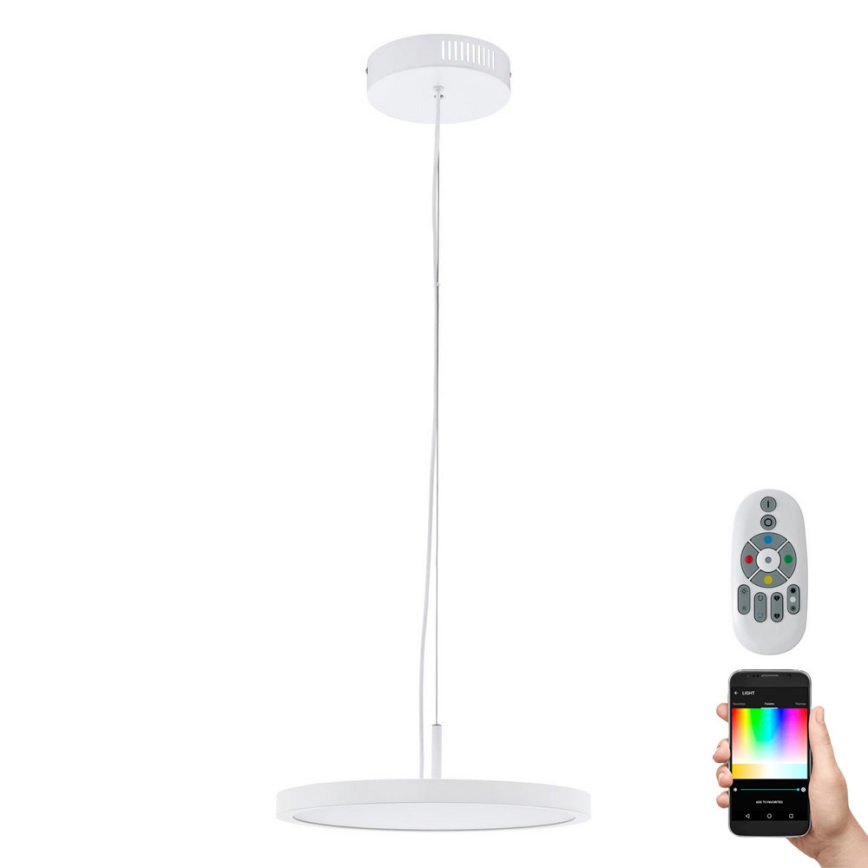 Eglo 33675 - LED RGBW Ljusreglerad ljuskrona på textilsladd CERIGNOLA-C LED/21W/230V 2700-6500K + fjärrkontroll