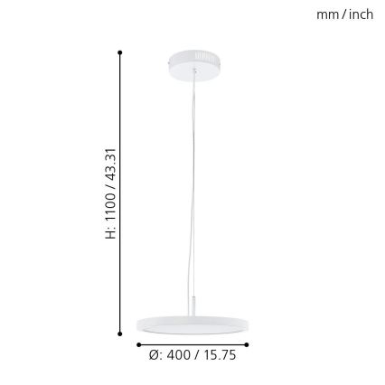 Eglo 33675 - LED RGBW Ljusreglerad ljuskrona på textilsladd CERIGNOLA-C LED/21W/230V 2700-6500K + fjärrkontroll