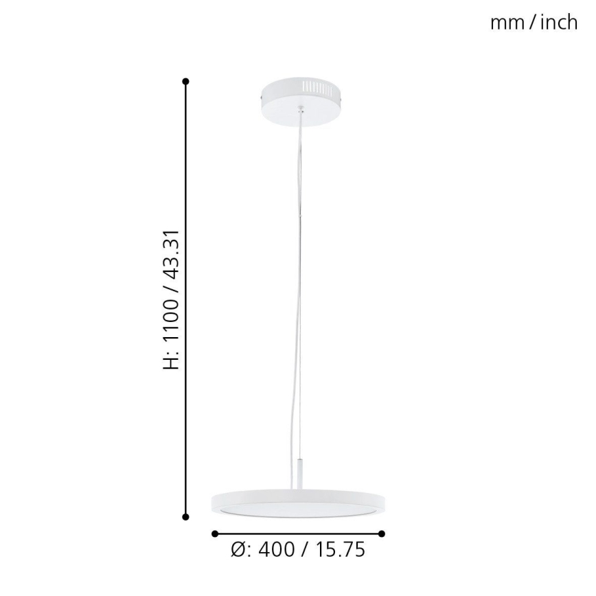 Eglo 33675 - LED RGBW Ljusreglerad ljuskrona på textilsladd CERIGNOLA-C LED/21W/230V 2700-6500K + fjärrkontroll