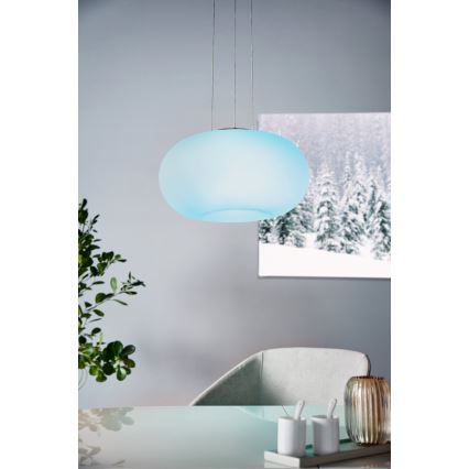 Eglo 33766 - LED RGBW Ljusreglerad ljuskrona på textilsladd OPTICA-C LED/22W/230V