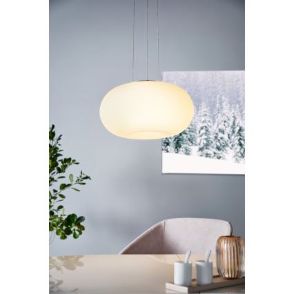 Eglo 33766 - LED RGBW Ljusreglerad ljuskrona på textilsladd OPTICA-C LED/22W/230V