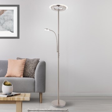 Eglo 33849 - LED Ljusreglerad beröring golvlampa SOLANO LED/30W/230V + LED/4W