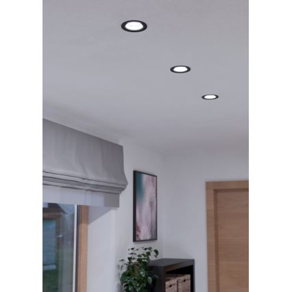 Eglo - Dimbar infälld LED belysning/6W/230V svart