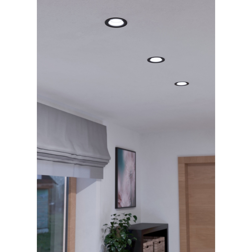 Eglo - Dimbar infälld LED belysning/6W/230V svart