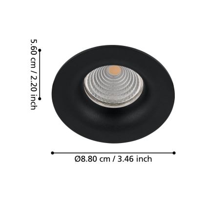 Eglo - Dimbar infälld LED belysning/6W/230V svart