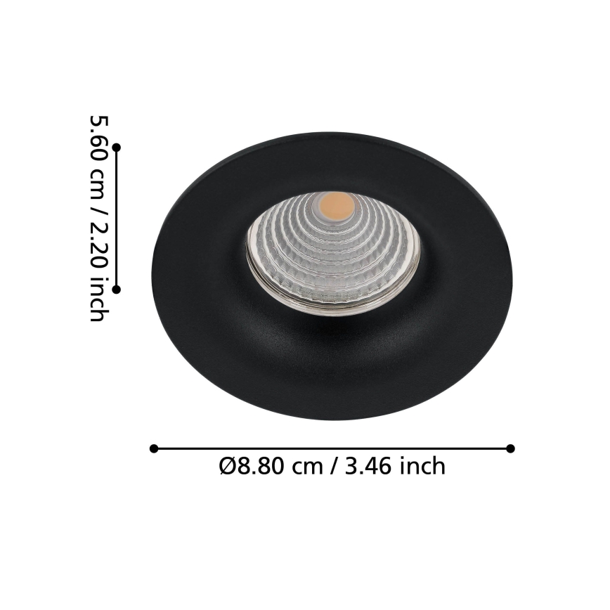 Eglo - Dimbar infälld LED belysning/6W/230V svart