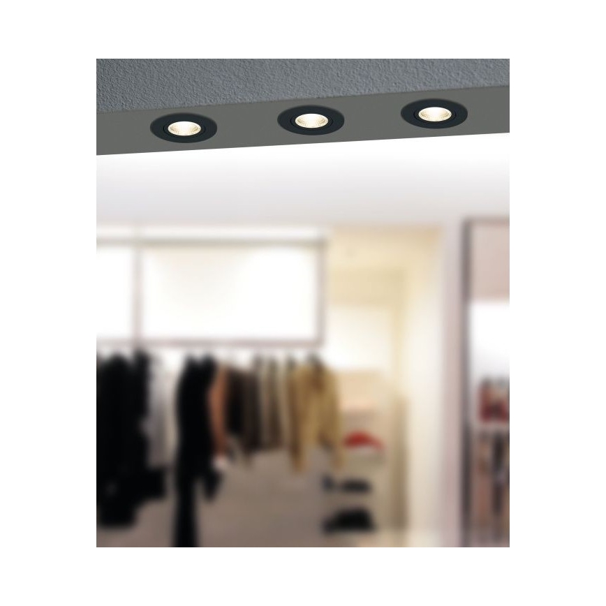 Eglo - Dimbar infälld LED belysning/6W/230V svart