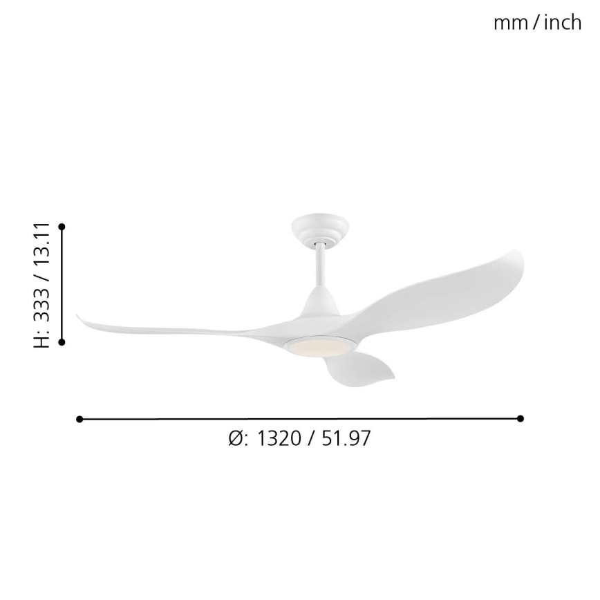 Eglo - LED takfläkt LED/15W/230V + fjärrkontroll