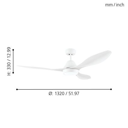 Eglo 35015 - LED Takfläkt ANTIBES LED/18W/230V + Fjärrkontroll