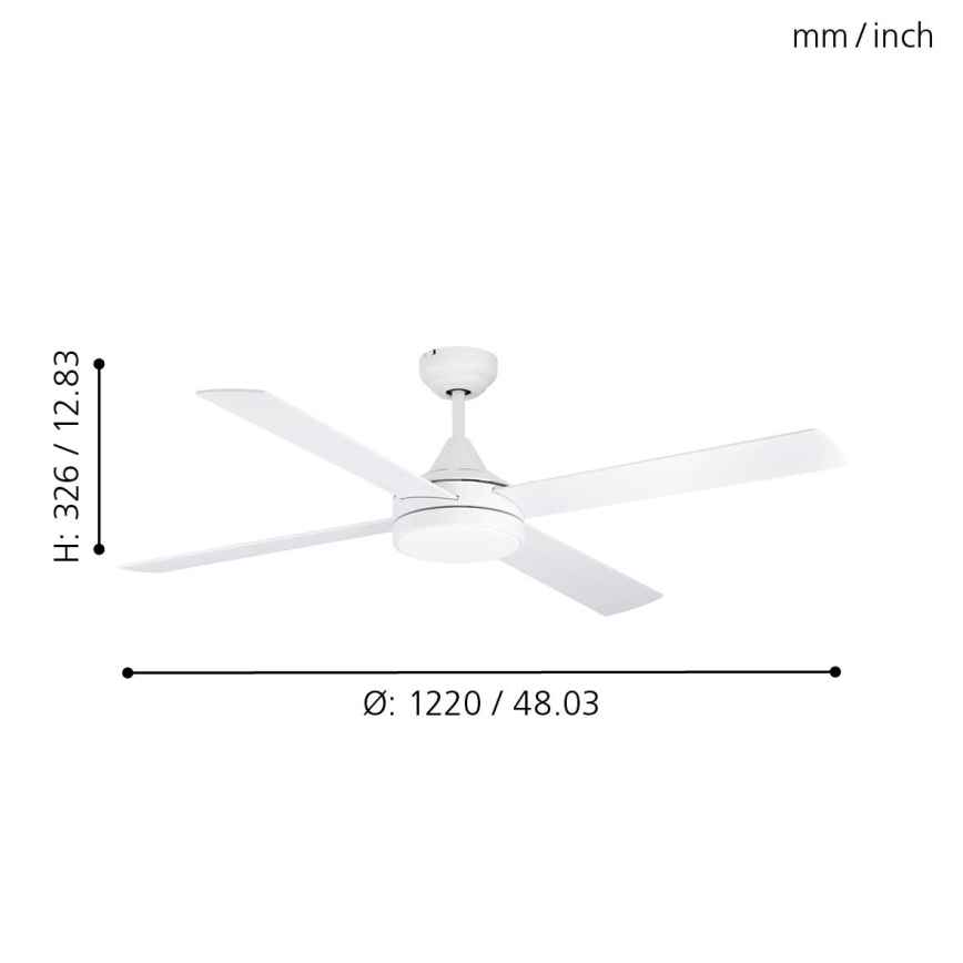 Eglo - LED takfläkt LED/20W/230V 3000/4000/5000K + fjärrkontroll vit