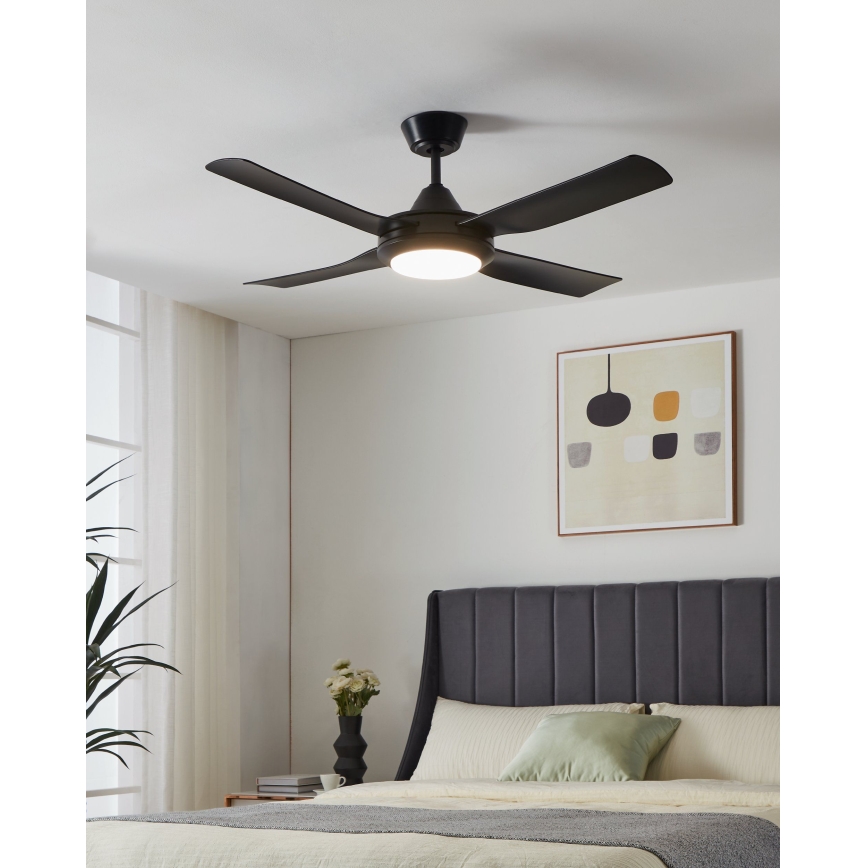 Eglo - LED takfläkt LED/20W/230V svart + fjärrkontroll
