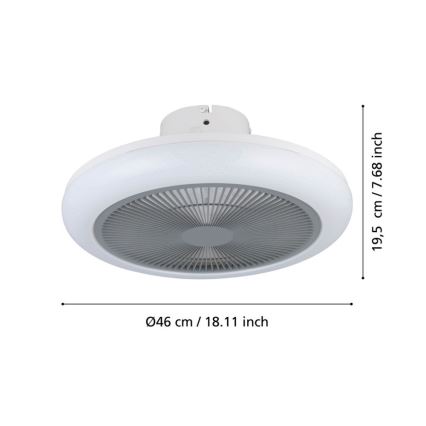 Eglo - LED Ljusreglerad ceiling fan LED/25,5W/230V grå + fjärrkontroll