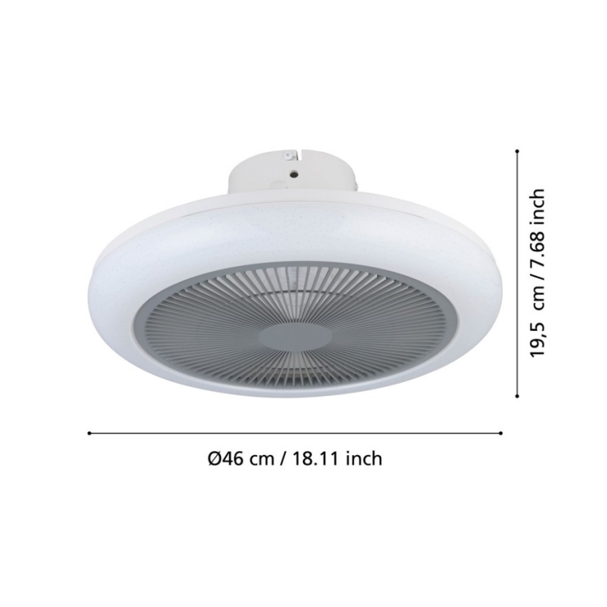 Eglo - LED Ljusreglerad ceiling fan LED/25,5W/230V grå + fjärrkontroll