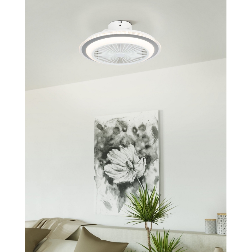 Eglo - LED Dimbar takfläkt LED/25,5W/230V vit/grå 2700-6500K + fjärrkontroll