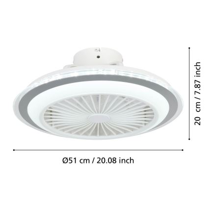 Eglo - LED Dimbar takfläkt LED/25,5W/230V vit/grå 2700-6500K + fjärrkontroll