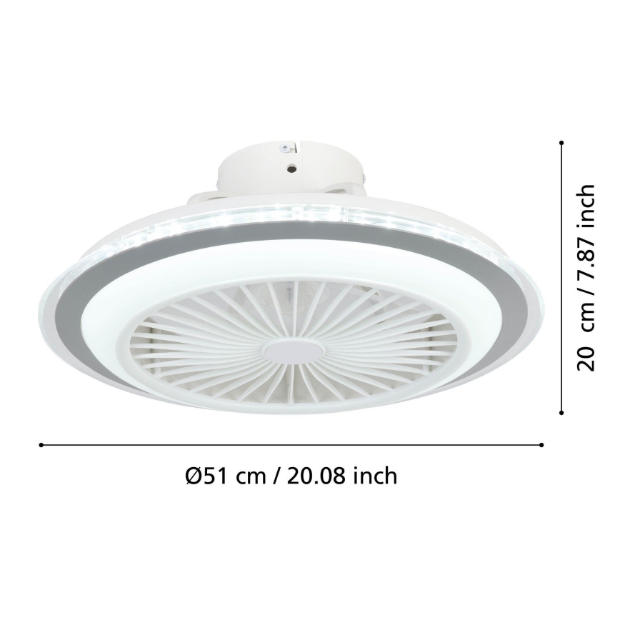 Eglo - LED Dimbar takfläkt LED/25,5W/230V vit/grå 2700-6500K + fjärrkontroll