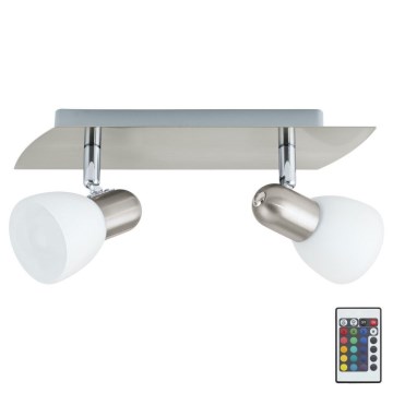 Eglo 35374 - LED RGB Dimbar spotlight ENEA-C 2xE14/4W/230V + Fjärrkontroll